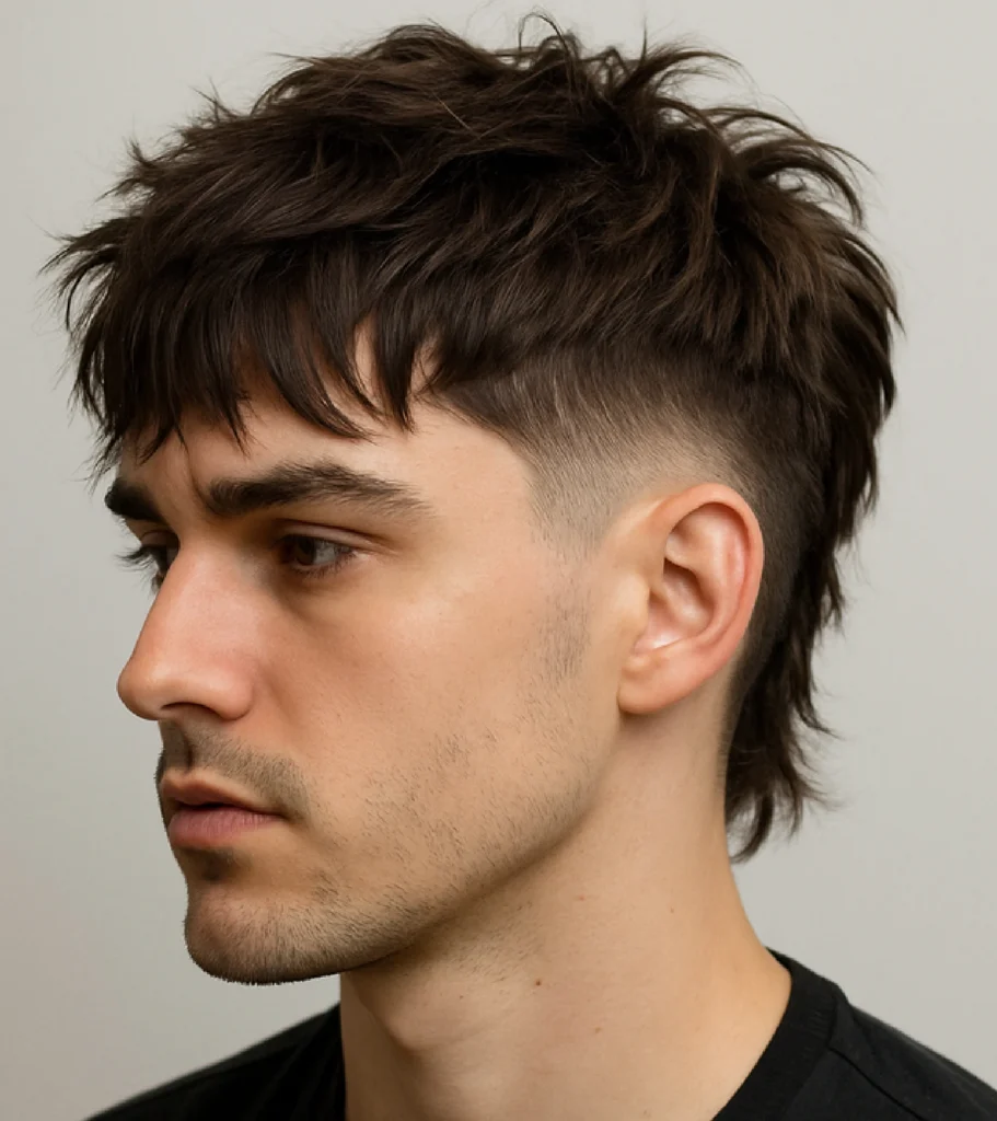 Edgy Short Shaggy Hair with Faded Sides