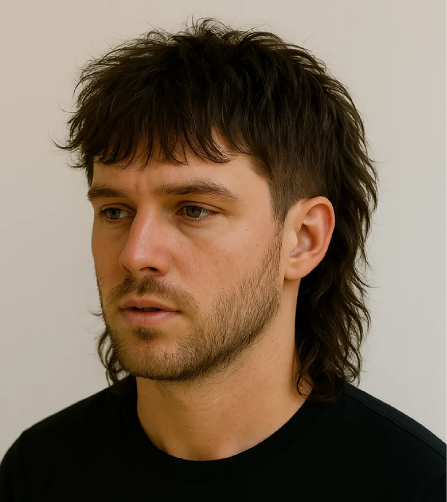 Long Textured Shaggy Hair with Short Sides