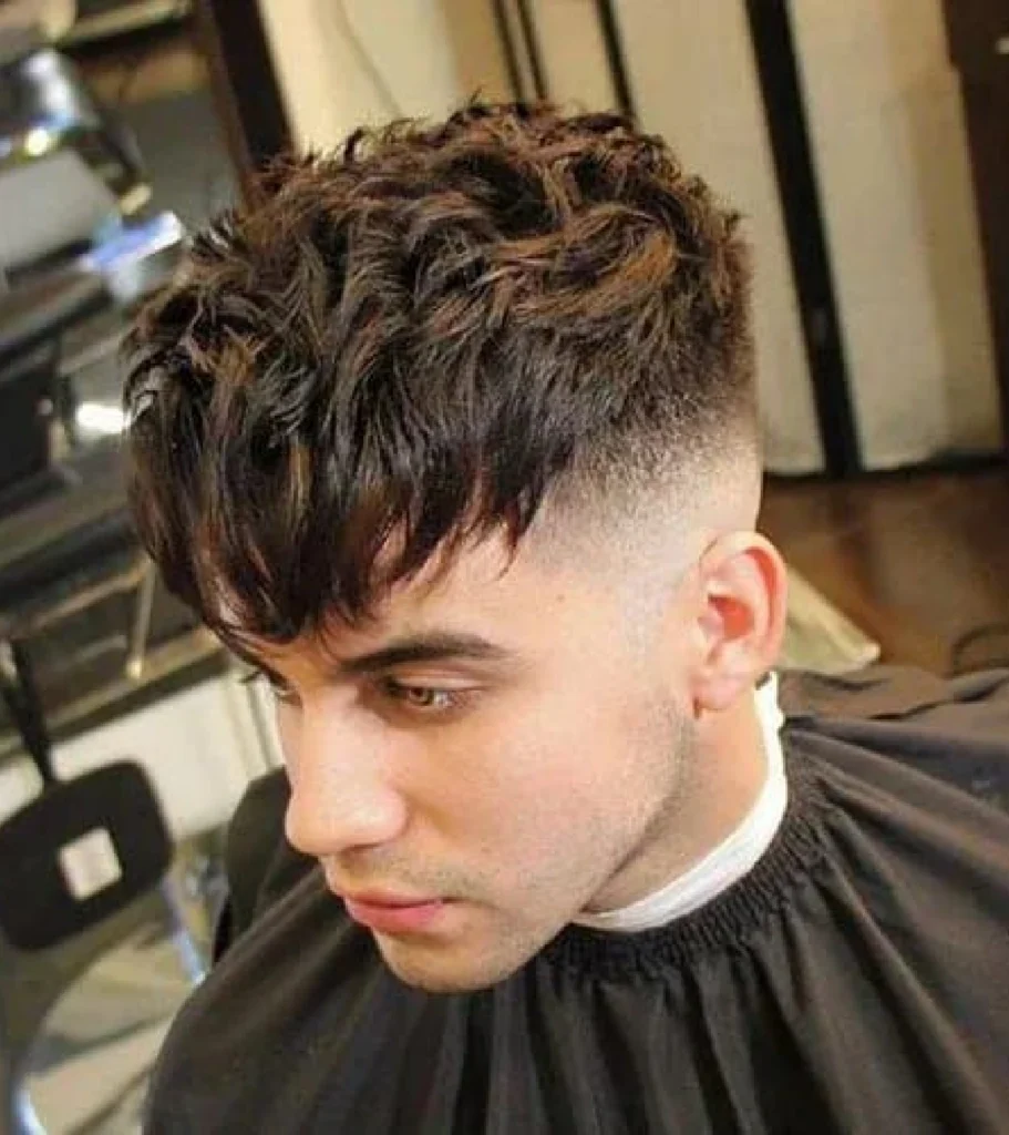Short Shaggy Hair with Taper Fade Sides