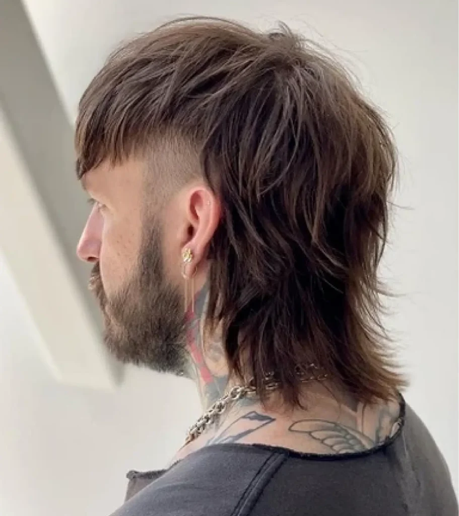 Wolf cut mullet