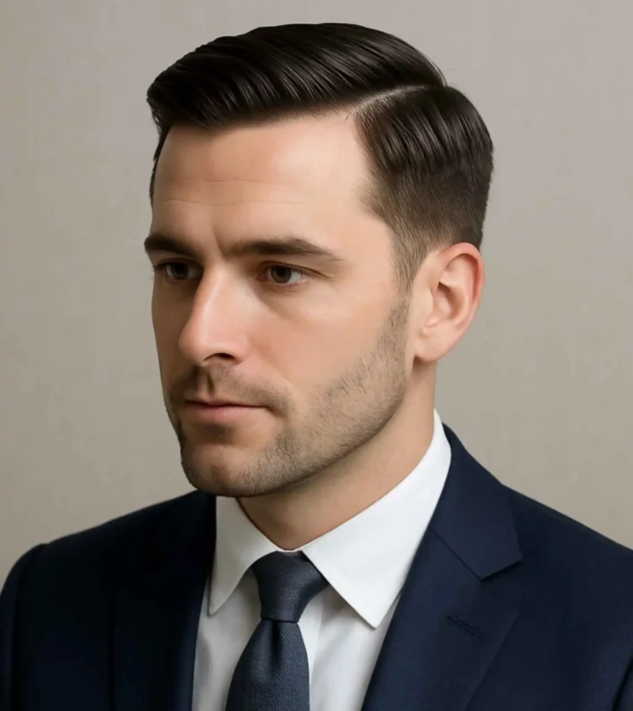 Business Professional Side Part with Short Sides