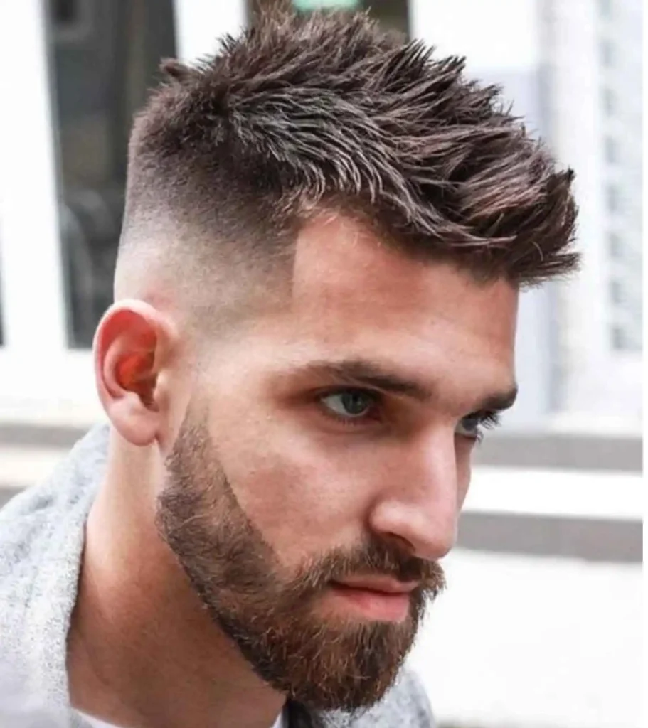Cool Hard Side Part Fade with Spiky Fringe