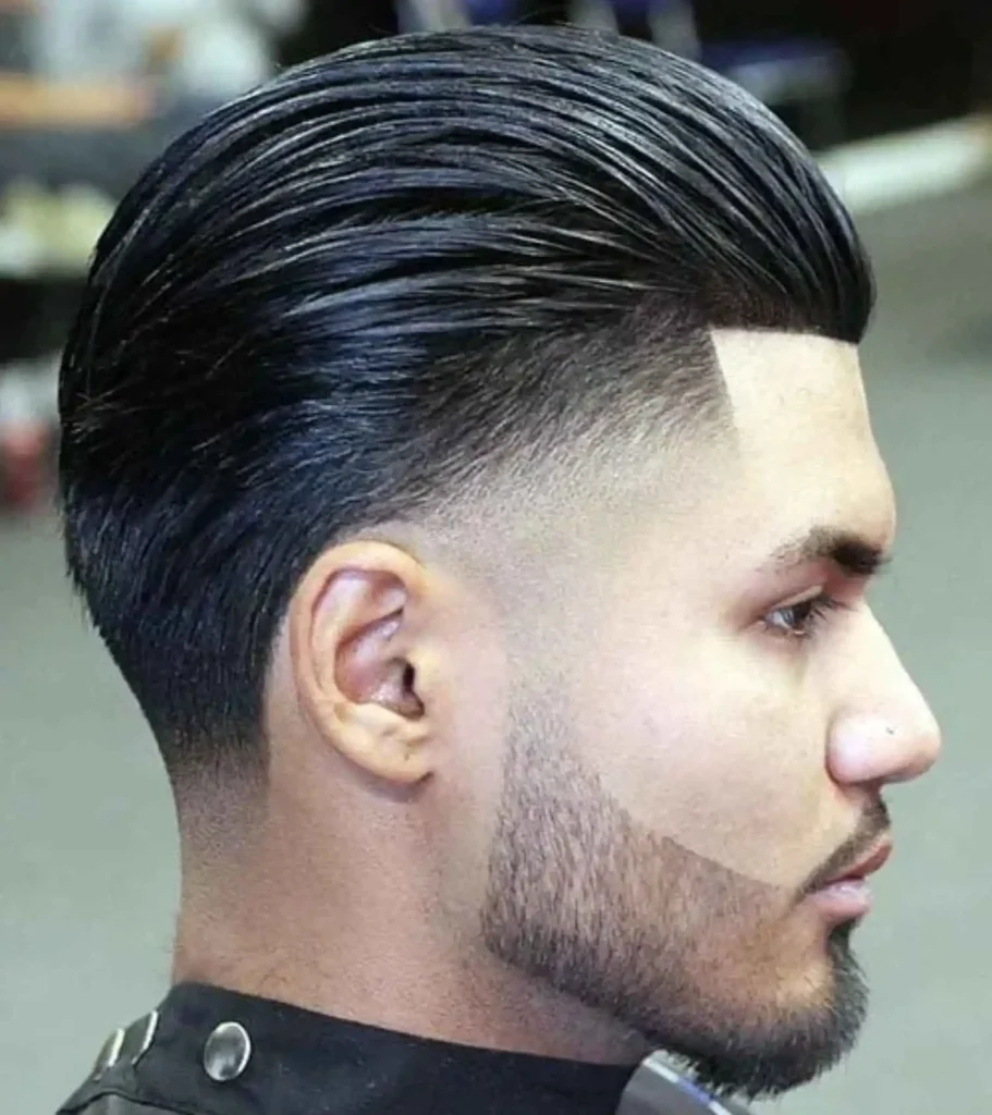 Cool Slick Back with Low Fade
