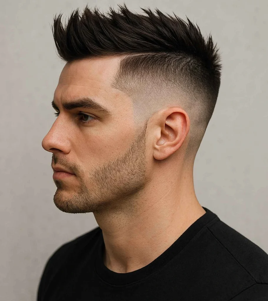 Faux Hawk with Part and High Fade