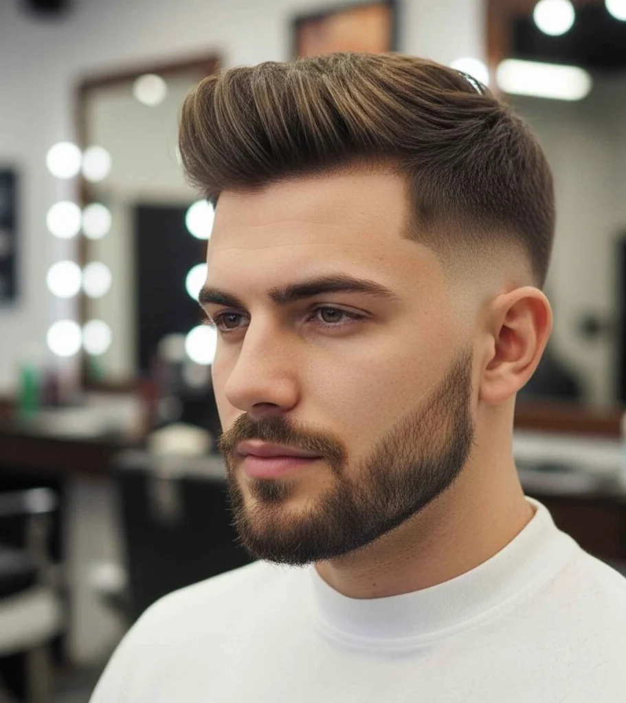 Short Quiff with Low Taper Fade