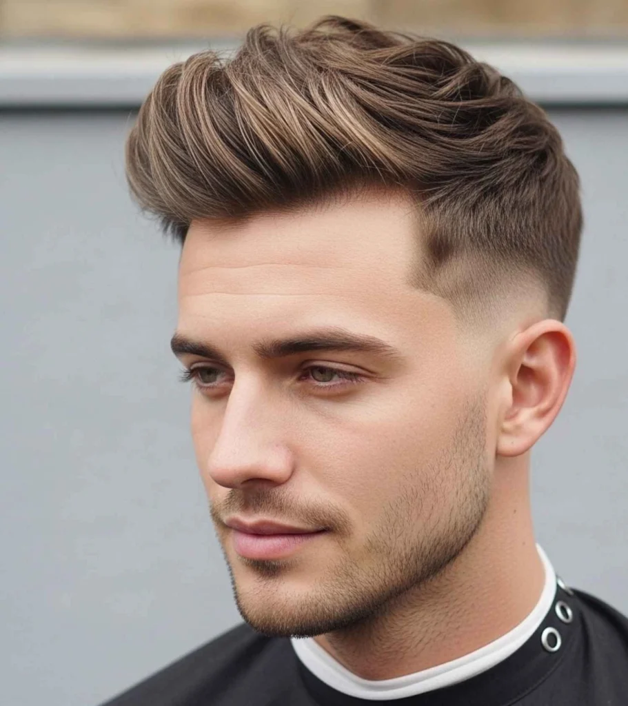 Tousled Short Quiff with Low Fade