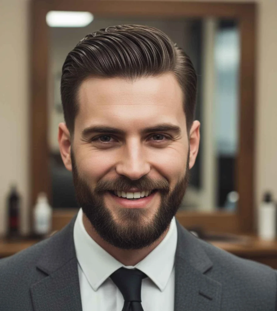 Wet, Sleek Comb Over