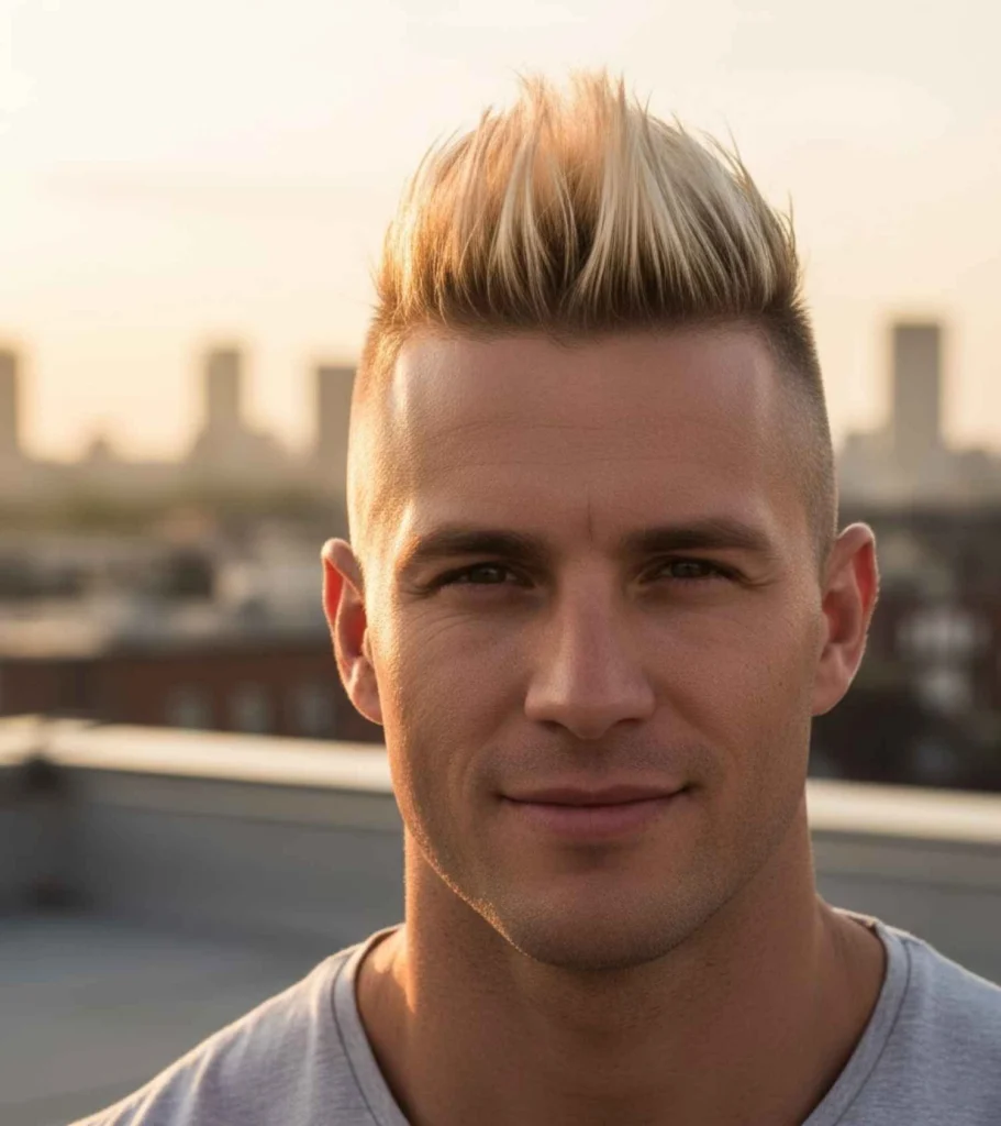 Blonde Faux Hawk with High Fade