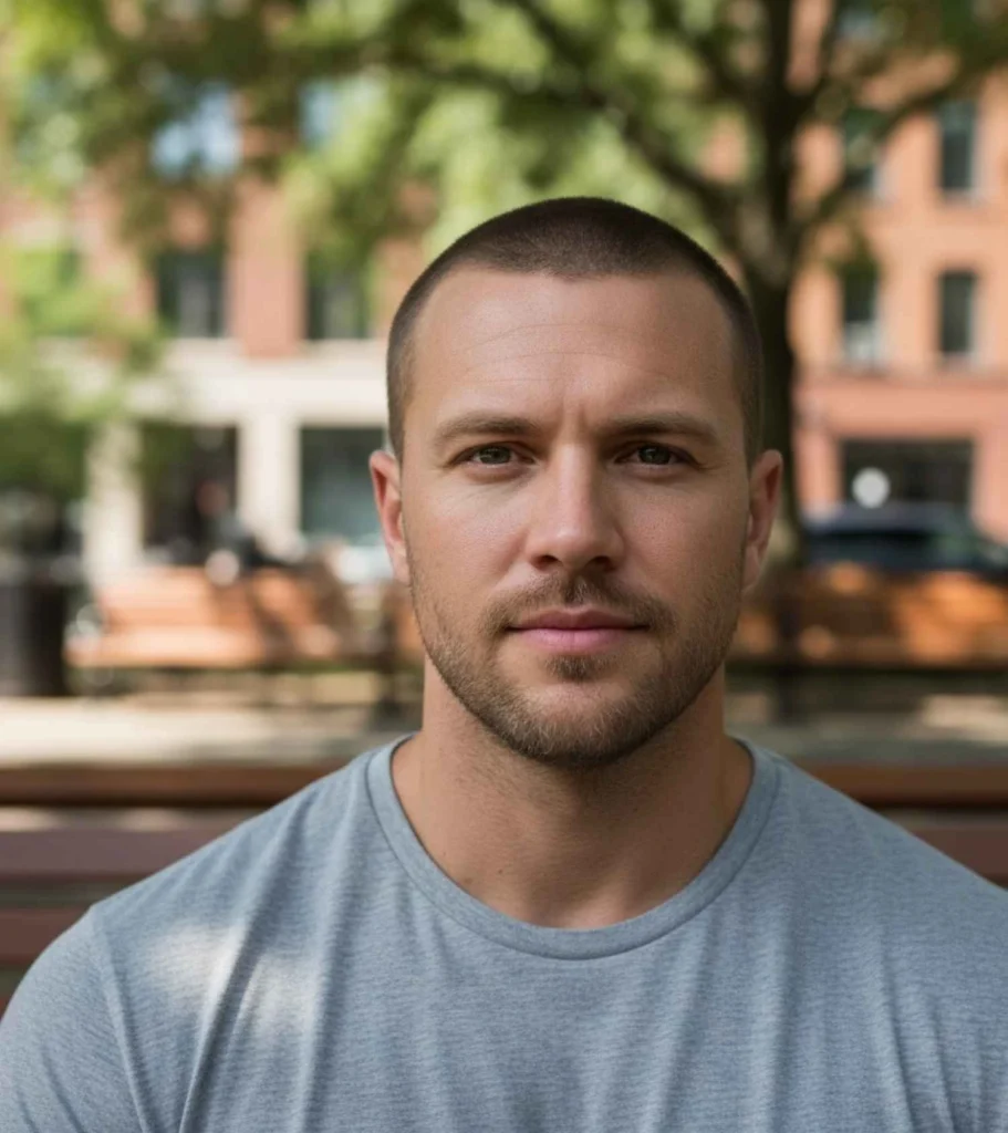 Buzz Cut With Stubble Beard