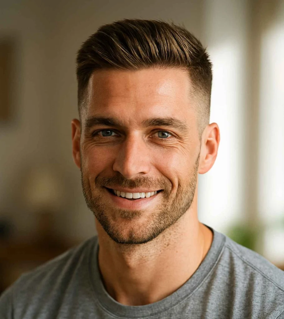Long Crew Cut with Low Fade