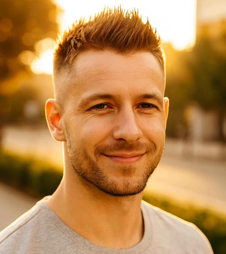 Short Spiky Hair with Low Fade