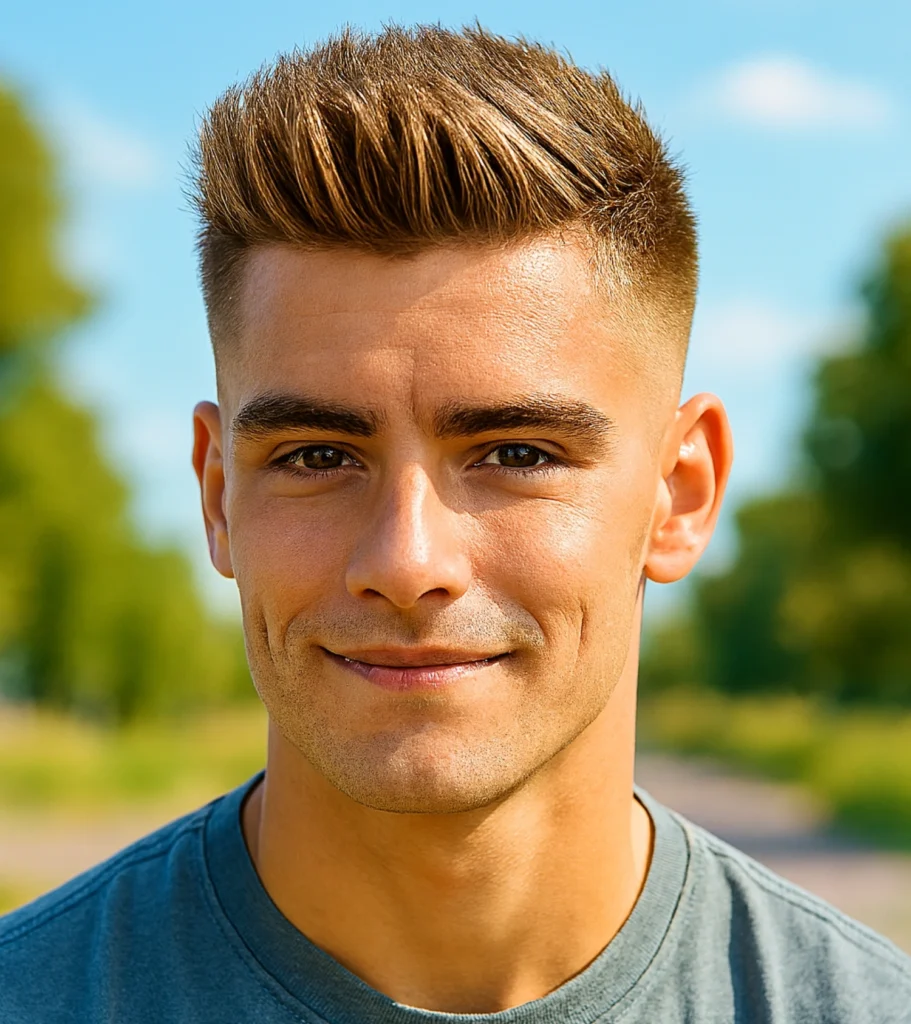 Short Brush Up with High Fade