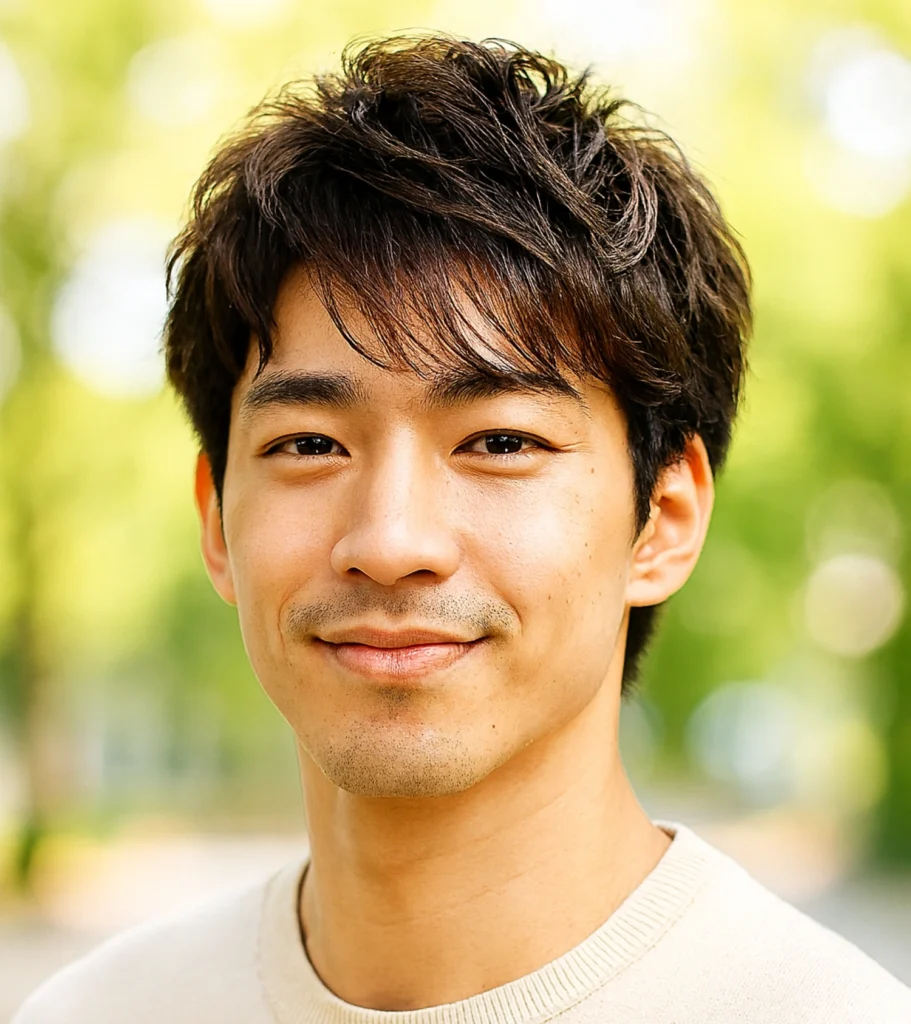 Textured Haircut For Asian men