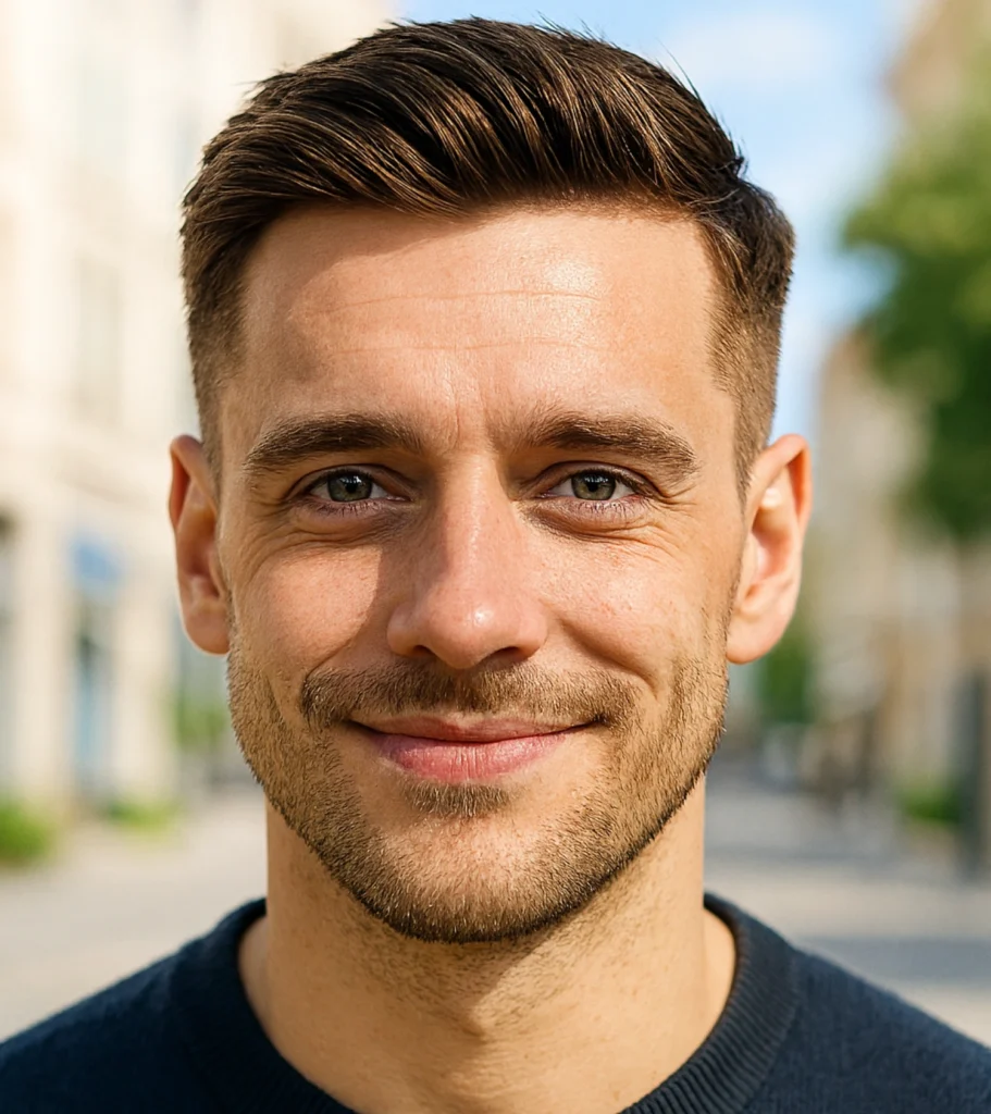 Textured Side Part Fade