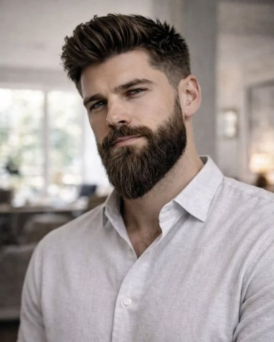 Textured Quiff With Long Beard