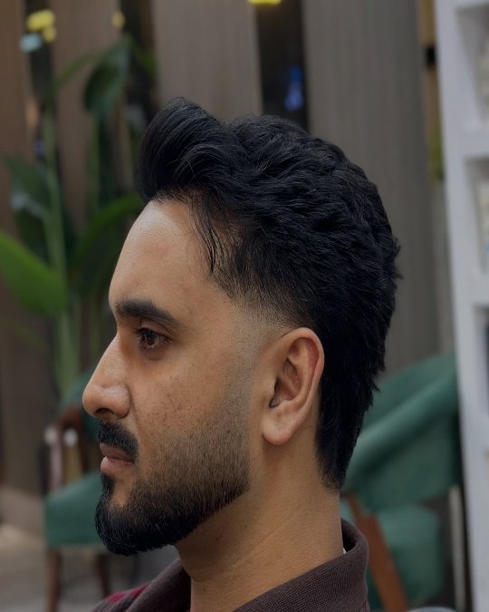 Drop Fade With Short Beard