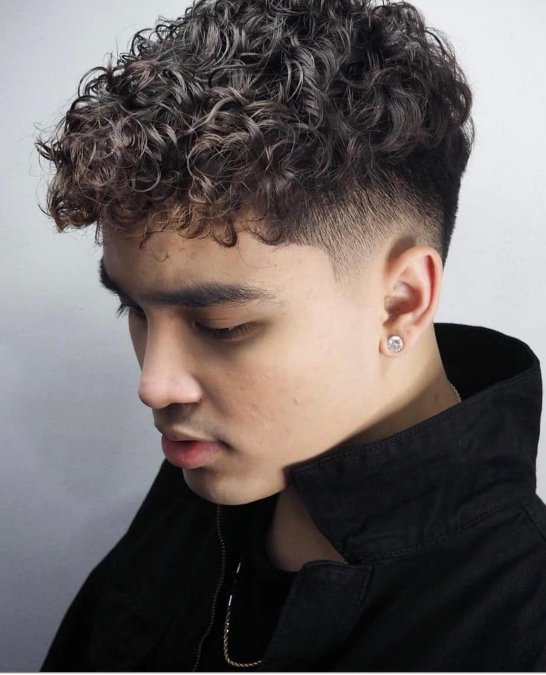 Curly Fringe Taper Fade