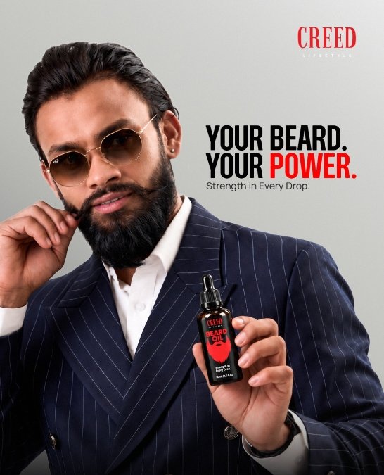 Styled Mustache With Dropper Beard Oil