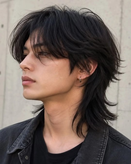 Long Wolf Cut With Side Fringe
