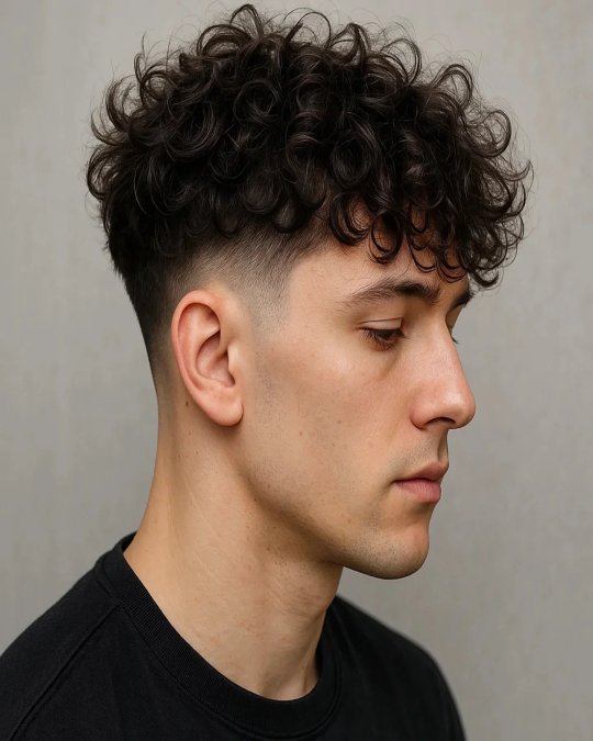 2. A Defined Curly Taper Fade