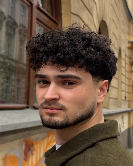 Curly Fringe + Boxed Beard