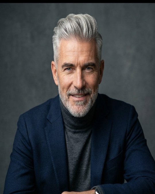 Silver Swept-Back Quiff