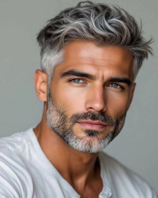 Wavy Gray Crop With Beard