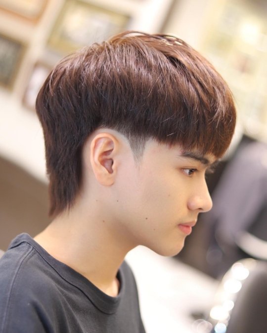 Brown Two Block + Blunt Fringe