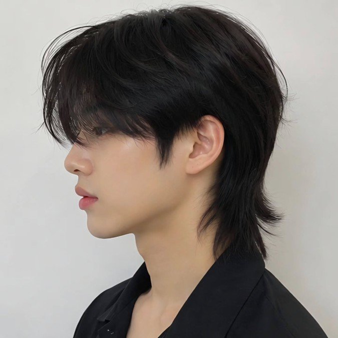 Sleek Korean Wolf Cut With Wispy Fringe