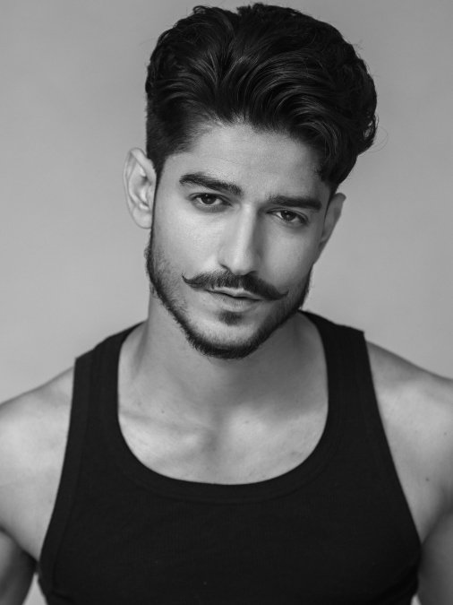 Front View: Curled Mustache + Full Stubble