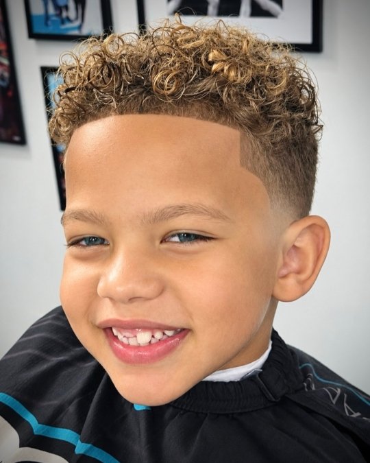 Curly Top + Low Fade