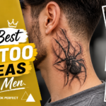 20 best tattoo ideas for men featuring creative black ink designs, detailed arm tattoos, minimalist geometric artwork, and a bold realistic spider neck tattoo.
