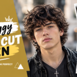 Stylish shaggy haircuts for men featuring voluminous, messy curly layers, textured fringe, and natural hair volume for a modern, trendy look.